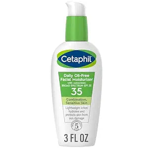 Cetaphil Face Moisturizer, Daily Oil Free Facial Moisturizer with SPF 35, For Dry or Oily Combination Sensitive Skin, Fragrance Free Face Lotion (Packaging May Vary)